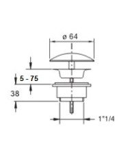 PILETTA LAVABO 11/4 X 64 CLICK CLACK BONOMINI