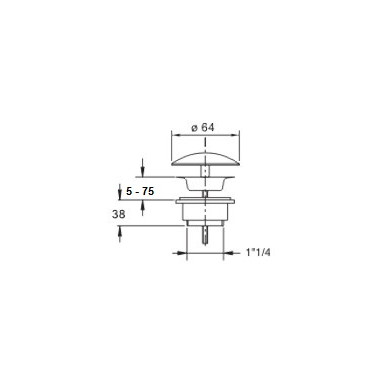 PILETTA LAVABO 11/4 X 64 CLICK CLACK BONOMINI
