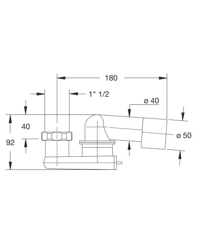 SIFONE VASCA RIBASSATO 11/2 40-50 DADO OTTONE