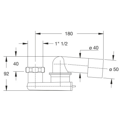SIFONE VASCA RIBASSATO 11/2 40-50 DADO OTTONE