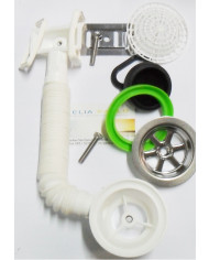 PILETTA LAVELLO INOX 11/2 CON TROPPO PIENO RETTAN