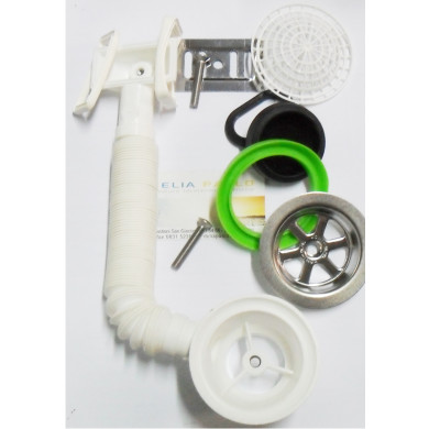 PILETTA LAVELLO INOX 11/2 CON TROPPO PIENO RETTAN