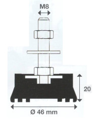 KIT PZ 4  ANTIVIBRANTI 1 FILETTO PER PAVIMENTO