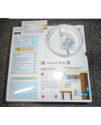 ASPIRATORE CENTRIFUGO DA 100 MM PORTATA 90 M3H/H