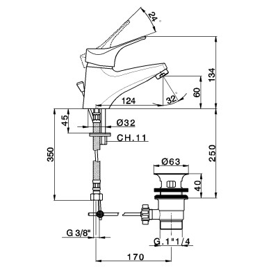 MISCELATORE CISAL MITO3 LAVABO