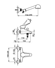 MISCELATORE CISAL MITO3 VASCA CON DOTAZIONE