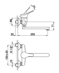 MISCELATORE CISAL MITO3 LAVELLO A PARETE