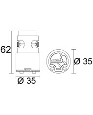 CARTUCCIA N 181 NOBILI SERIE PLUS-CUBE MM35X62H