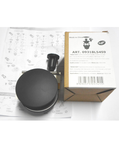 PILETTA INOX PER LAVABO  TOTAL BLACK 1 1/4 CLIC