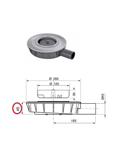MINI DRAIN PILETTA PER CANALISSIMA REGOLABILE