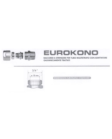 GOMITO  EUROKONO DA 3/4 X 3/4 FEMMINA