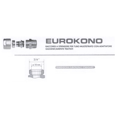 GOMITO  EUROKONO DA 3/4 X 3/4 FEMMINA
