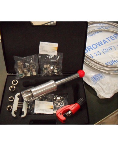 KIT VALIGETTA CON RACCORDI E TUBO INOX 1/2 E 3/4
