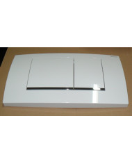 PLACCA TWICO  TWLINE 2 TASTI BIANCO CROMO