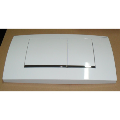 PLACCA TWICO  TWLINE 2 TASTI BIANCO CROMO
