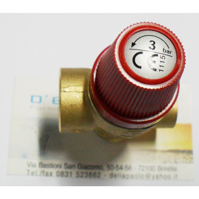 VALVOLA SICUREZZA 3 BAR 1/2 M PORTA MANOMETRO 1/4