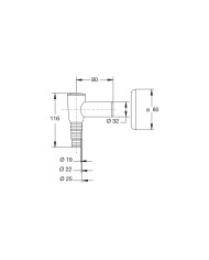 SIFONE ESTERNO LAVATRICE STYLING BIANCO