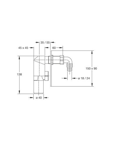 SIFONE INCASSO LAVATRICE DA 40 COMPACT