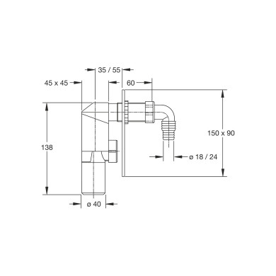 SIFONE INCASSO LAVATRICE DA 40 COMPACT