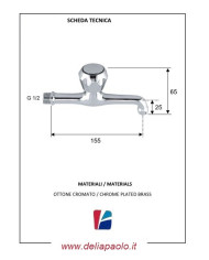 RUBINETTO PROLUNGATO CROMATO 1/2 M. SOLO FREDDA
