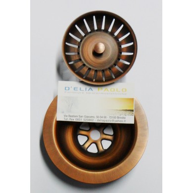 PILETTA LAVELLO CTP ROTONDO COPPER RAME ANTICATO