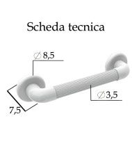 CORRIMANO RIGATO IN PVC MEDICALE 60 CM BIANCO