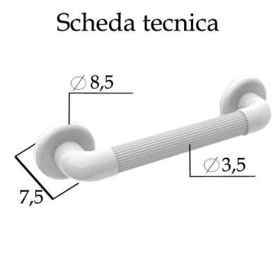 CORRIMANO RIGATO IN PVC MEDICALE 60 CM BIANCO
