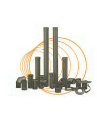 CURVA ACCIAIO SP.1.2 NERO OPACO 80 MM X 90°