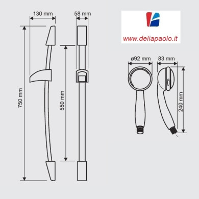 SALISCENDI DOCCIA ARC CON DOCCETTA JUNO 6 GETTI