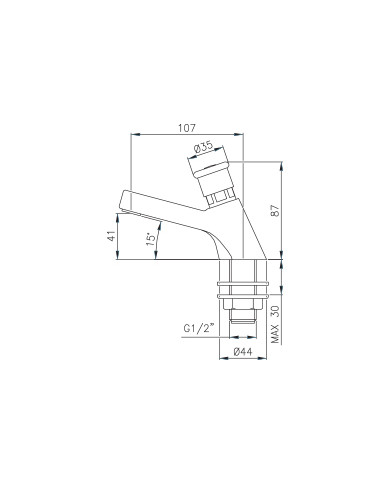 RUBINETO TEMPORIZZATO LAVABO 1/2 M