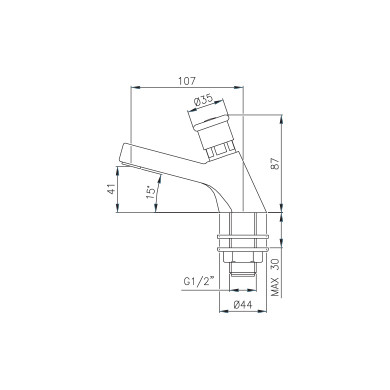 RUBINETO TEMPORIZZATO LAVABO 1/2 M