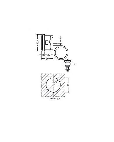 MANOMETRO CAPILLARE DIAMETRO 37 MM 6 BAR  14 X 1MM