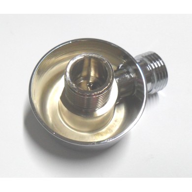 PRESA ACQUA TONDA IN OTTONE CROMATO PER DOCCIA 1/2