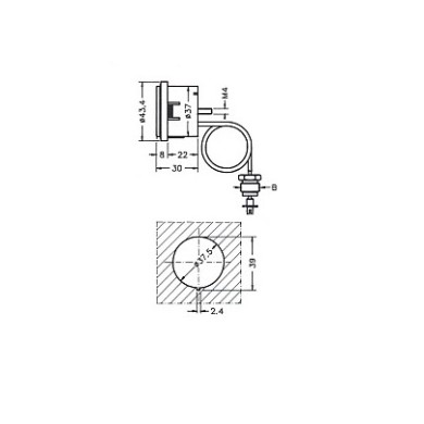MANOMETRO CAPILLARE DIAMETRO 37 MM 4 BAR 1/4 X 1MM