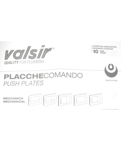 PLACCA VALSIR BIANCA DOPPIO COMANDO