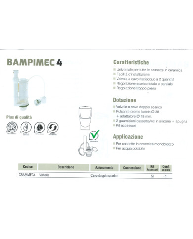 MECCANISMO MONOBLOCCO 2 TASTI BAMPI CR