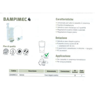 MECCANISMO MONOBLOCCO 2 TASTI BAMPI CR