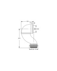 MANICOTTO WC  CURVO GIRAFFA 100-110 /100 VASO
