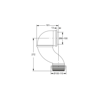 MANICOTTO WC  CURVO GIRAFFA 100-110 /100 VASO