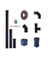 COLLARE ACCIAIO NERO OPACO 80 CON GAMBO CM 20