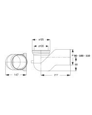 MANICOTTO WC BIANCO COLLO CIGNO 90 - 100 VASO