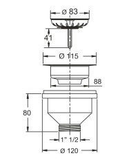 PILETTA LAVELLO FORO 90 11/2 SENZA TROPPO PIENO