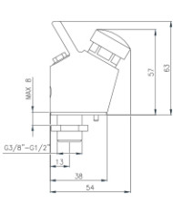 BEVERINO  IN OTTONE CROMATO 3/8 M