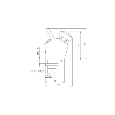 BEVERINO  IN OTTONE CROMATO 3/8 M