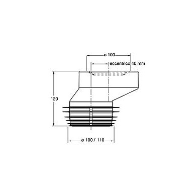 MANICOTTO WC ECCENTRICO 40 MM BIPOWER