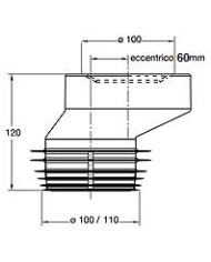 MANICOTTO WC ECCENTRICO 60 MM BIPOWER