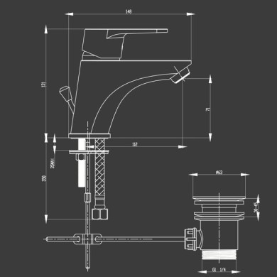 MISCELATORE MONTREAL LAVABO CON SCARICO 1 1/4