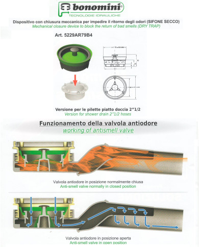 VALVOLA DI NON RITORNO DOCCIA DA 75-79 MM