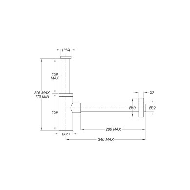 SIFONE INOXMASTER BIANCO 11/4 X 32