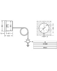 MANOMETRO CAPILLARE DIAMETRO 42 MM 6 BAR 1/4 X 1MM
